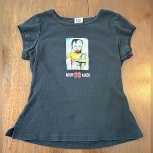 Marilyn Manson Giant Label The Golden Age of Grotesque Era Babydoll Y2K T-Shirt